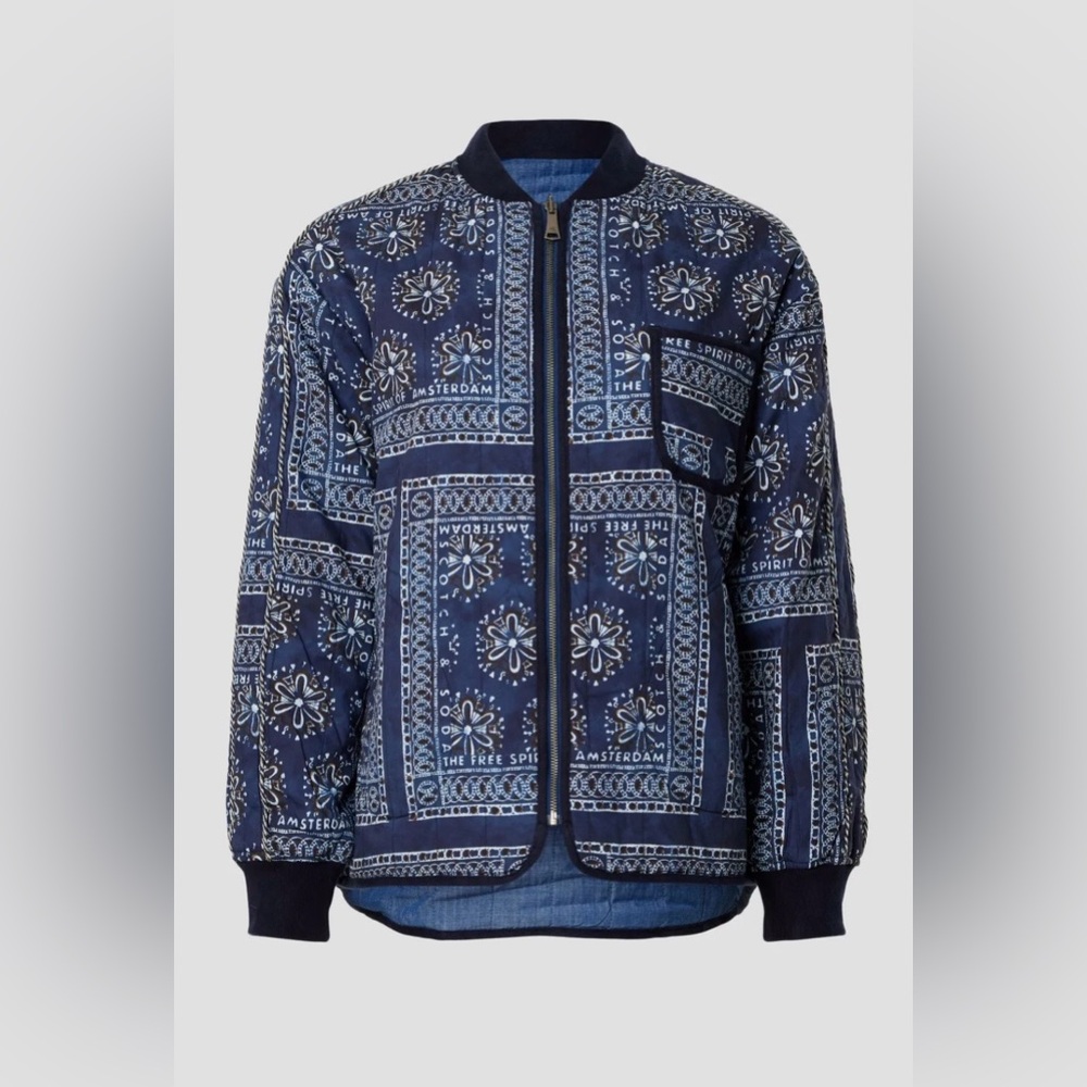 Like new cool Scotch and Soda XL Blue Patterned Reversable Jacket Retails $299